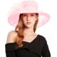 thumbnail image 4 of Women's Kentucky Derby Church Dress Hat Wide Brim Leaf Flower Bridal Shower Hat, 4 of 5