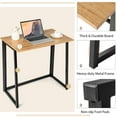 thumbnail image 5 of Costway Folding Computer Desk No Assembly Study Writing Table for Small Spaces Walnut, 5 of 11