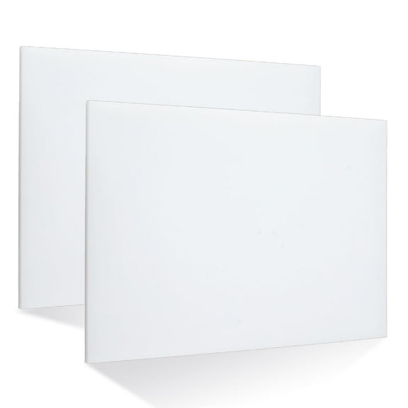 2Pcs 1/4 Inch Thick HDPE Sheet 12 x 8 Inches High Density Polyethylene Sheets Rectangle Solid Plastic Board for Industrial Projects Engineering Home Decoration DIY Crafts White