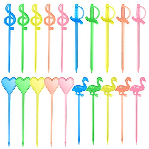 Hysagtek 200 Pcs Cocktail Picks Plastic Fruit Picks Appetizer Picks