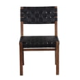 thumbnail image 2 of Porter Designs Kier Genuine Leather Basket-Woven Dining Chair - Brown, 2 of 5
