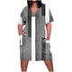 thumbnail image 1 of Vestido Corto de Verano Moda Grande Impresión de Manga Corta Cuello en V Bolsillo Mini Vestido para Casual Y Diario, 1 of 4