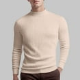 thumbnail image 2 of TOWED22 Men's Mock Turtleneck Sweater Long Sleeve Half Neck Pullover Thermal Casual Ribbed High Neck Pullover Sweater(Beige,L), 2 of 7
