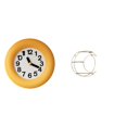 thumbnail image 1 of Reloj de pared con mecanismo silencioso moderno y números arábigos negros, además de un estante colgante redondo de madera y hierro, ideal par, 1 of 8