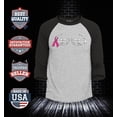 thumbnail image 2 of Shop4Ever Men's Men's Skeleton Hands Breast Cancer Awareness Raglan Baseball Shirt X-Small Heather Grey/Black, 2 of 4