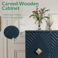 thumbnail image 5 of Accent Cabinet with 2 Doors, Blue Sideboard Buffet Cabinet with Storage, Decorative Wood Carved Modern Credenza Storage Cabinet for Living Room, Entryway, 5 of 8