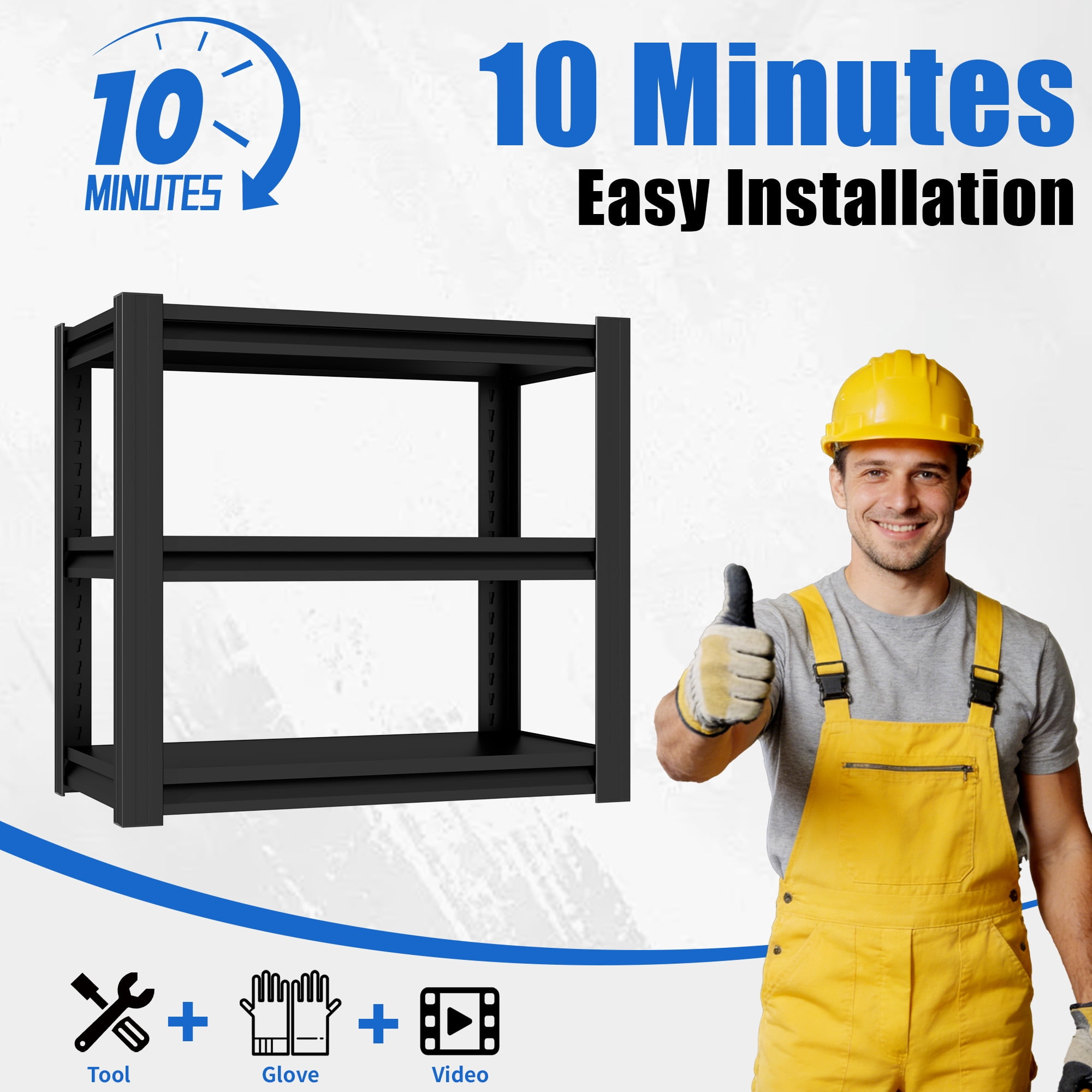 Xiweot 3-Tier Heavy Duty Metal Storage Shelving,660lbs Capacity Adjustable Industrial Metal Shelving Unit,Freestanding Storage Rack for Garages,Kitchen,Pantry,34"W x 18"D x 31.5"H