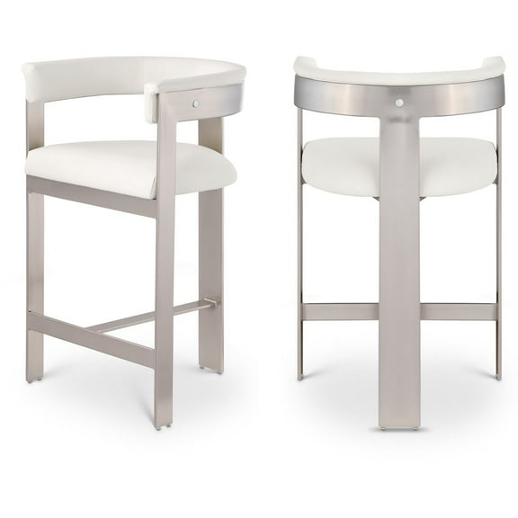 Meridian Furniture Romeo Cream Vegan Leather Counter Stool (Set of 2)