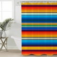 thumbnail image 4 of Shower Curtain for Bathroom Abstract Mexican StripesWaterproof Bath Curtains Shower Curtains with Hooks,Colorful LinesBathroom Curtain Privacy Drapes for Bathtubs Toilet 72x72in, 4 of 9