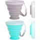 thumbnail image 1 of Paquete de 2 tazas de viaje plegables, tazas de silicona plegables con tapas, tazas de silicona retráctiles reutilizables portátiles, adecuadas para picnic, camping, senderismo al aire libre., 1 of 5