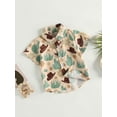 thumbnail image 3 of Toddler Baby Boy Western Clothes Cow Print Button Up Shirts Lapel Short Sleeve Dress Shirt Cowboy Summer Tee Tops, 3 of 8