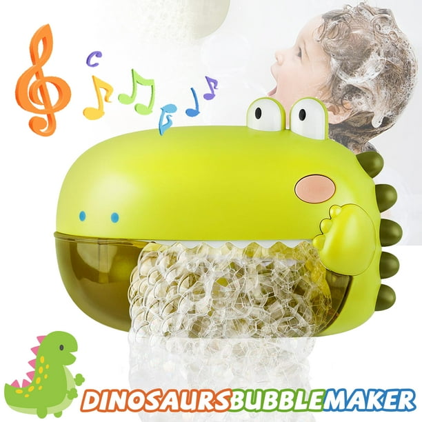 Toddler Baby Bath Toy Bubble Maker, Dinosaur Bathtub Bubble Machine Toy