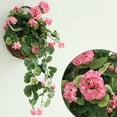 thumbnail image 6 of Artificial Hanging Plant, Fake Hanging Vines Begonia Leaf Plants with Silk Flower for Home Wedding Wall Patio Room Decor, 6 of 8