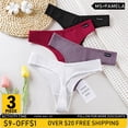 thumbnail image 2 of Bragas sexys de piezas para mujer, ropa interior de algodón, Tanga de cintura baja, lencería, 3 Tanga para mujer, 2 of 4