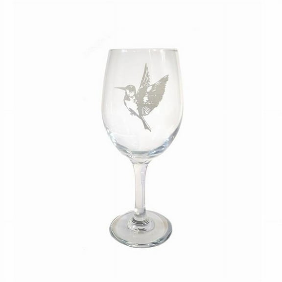 Lyoncraft WIHU01 18 oz Hummingbird Engraved Wine Glass