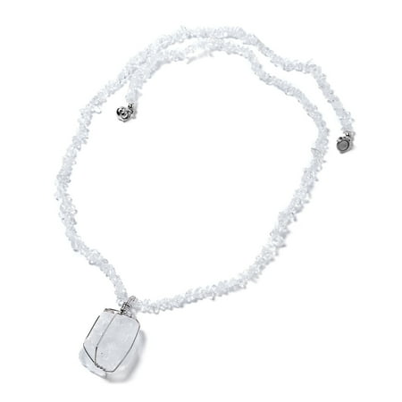 Quartz Crystal Point Pendant - Women's White Crystal Quartz Chips Pendant Necklace 28