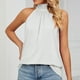 thumbnail image 5 of Camiseta Mujer Camiseta de mujer Halter Color sólido con cordones Lady Vest Top Streetwear (Blanco L) Ygjytge para Mujer Blanco T XXL, 5 of 8
