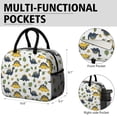 thumbnail image 6 of Womens White Cartoon Dinosaurs Green Yellow Leaves Pattern Lunch Box for Work,Insulated Lunch Bag for Women,Loncheras Para Mujer,Leakproof Adult Lunch Bag for Work,Beach,Travel,Picnic,Camping, 6 of 7