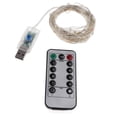 thumbnail image 1 of 10m 100led usb accionado cable de luz de alambre de hilo + control remoto colorido Sunnimix Cadena de luces LED de hadas, 1 of 8