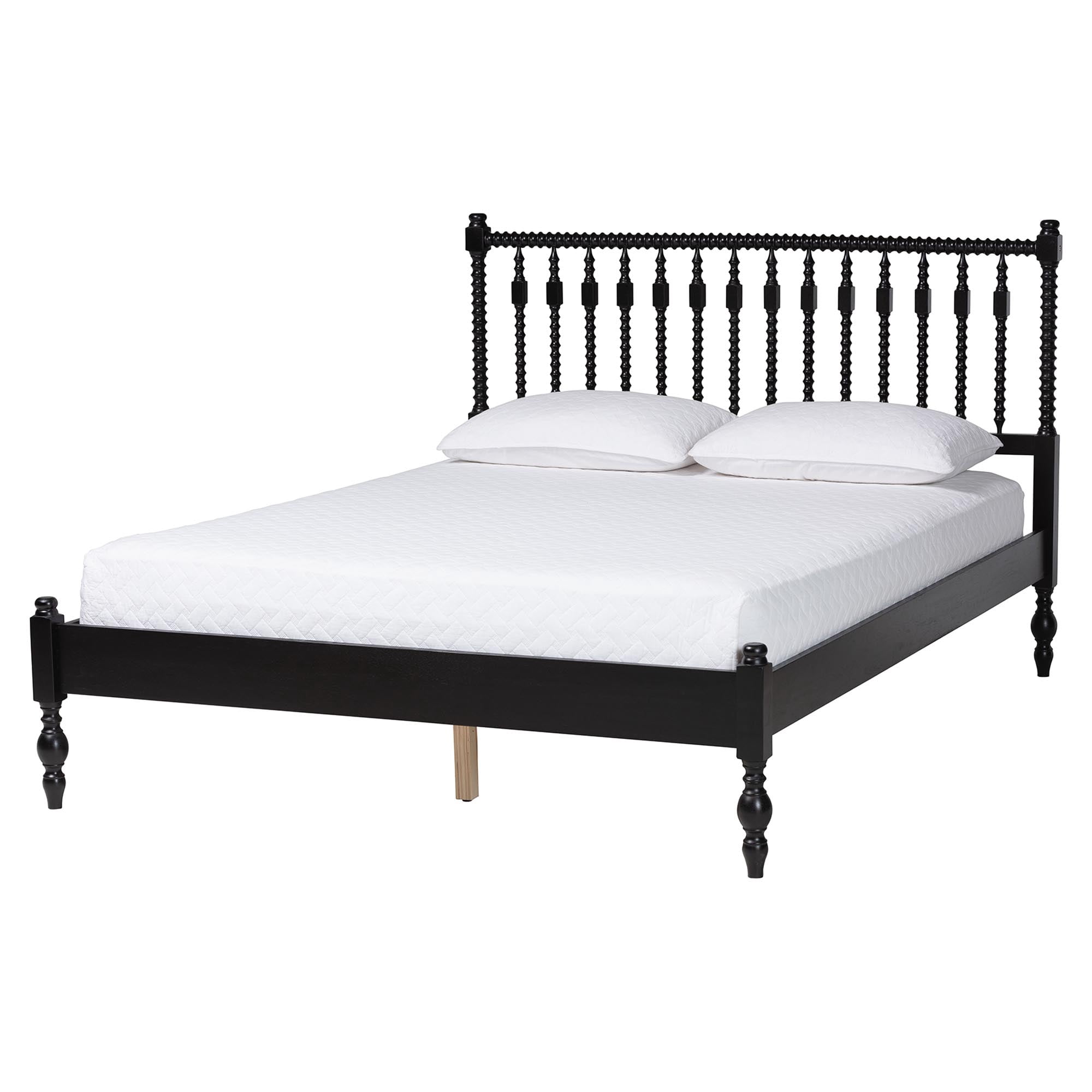 Baxton Studio Callison Farmhouse Bedroom Set, Full, 4-Piece, Black