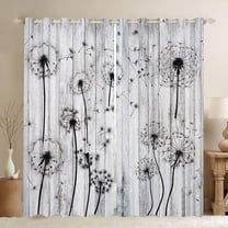 Manfei Floral Dandelion Blackout Curtains Set of 2 (52x84 Each) for Female Women Men,Rustic Cabin Window Curtains,Retro Vintage Curtains and Drapes,Luxury Bedroom Decor