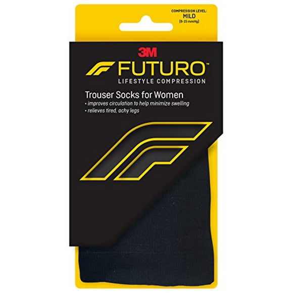 Futuro Chaussettes Énergisantes pour Femme, Compression Légère, Moyen, Noir