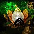 thumbnail image 4 of Kuymtek Adorno de paisaje de jardín de loto hueco artificial con luz de flor LED con energía solar, 4 of 7