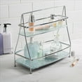thumbnail image 5 of ELLE Paris 2 Tier Rectangular Hammered Mirror Vanity Tray Tower, Chrome, 5 of 6