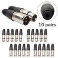 thumbnail image 4 of Peggybyg 10Pair XLR 3Pin Female MIC Jack Plug Audio Microphone Cable Connector Black, 4 of 7
