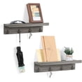 thumbnail image 5 of Set of 2 Modern Wall Mounted Coat Hook with 4 Hooks (Rustic Gray), 5 of 7