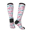 thumbnail image 4 of Balery Pink Striped Flamingo Fun Novelty Socks Men'S Women'S Crew Socks Funny Crazy Novelty Socks Quirky And Cool Socks, 4 of 9