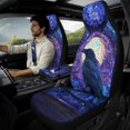 thumbnail image 2 of Xixirimido Car Seat Covers for Front Seats 5Pcs Car Accessories with Seat Belt Covers & Center Console Cover Universal Fit for SUVs,Vans,Trucks,Sedans, Stained Glass Crow, 2 of 8