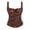 Coffee, variant on Women's Lace up Gothic Jacquard Shoulder Straps Tank Overbust Shapewear Corset Bustiers Top, Pink Size M