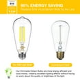 thumbnail image 6 of DAYBETTER Edison Light Bulbs,60W Equivalent,Dimmable Vintage LED Light Bulbs for Bedroom, E26 Medium Base,Warm White 2700K,ST58,8W, 800LM, 80+ CRI,Clear Glass, 4 Pack, 6 of 6