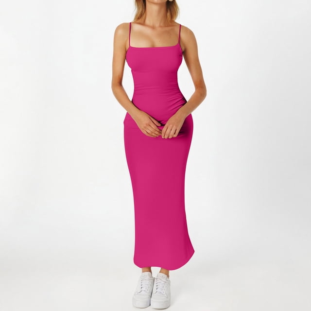 WILLBEST Faldas Para Mujer Vestido De Primavera Para Mujer Vestido De Tirantes De Seda Color Leche Para Verano
