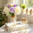 Window Height Bookcase Cosemary Twine Rope Glass Mason Jar Flower Vases Set for Shelf, Table ...