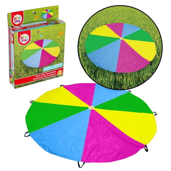 PLAY DAY PL 2.9M Diameter Parachute Game, Fabric Play Parachute, 1 Piece, Outdoor Group Game for Kids