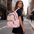 thumbnail image 4 of KUIFORTI Brown Owl Girls Backpack Kids Bookbag Lightweight Polyester with Front Pockets Comfortable Back to School Gifts, 4 of 7