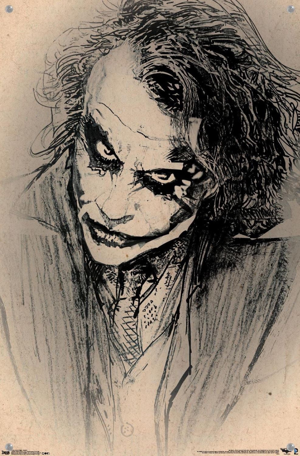 DC Comics Movie - The Dark Knight - The Joker - Sketch Wall Poster, 14.725" x 22.375"