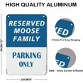 thumbnail image 3 of Warning Tin Sign Reserved Moose Family Parking Only Street Metal Tin Sign 12x8in Rust Free UV Durable Protected Metal Sign Wall Art for Men Cave Bar Home Bedroom Door, 3 of 5