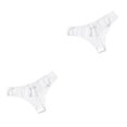thumbnail image 3 of Qarigey Bragas de tiro bajo Tanga Ropa interior de mujer Tanga Diseño de encaje Sexy Atractivo Citas Prop Dama Ropa de dormir Blanco L Blanco L 2Conjunto, 3 of 6