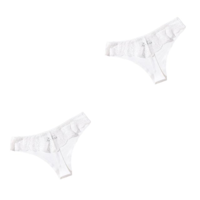 Qarigey Bragas de tiro bajo Tanga Ropa interior de mujer Tanga Sexy Atractiva Mano de obra fina Elasticidad Ahuecada Blanco M Blanco METRO 2Conjunto