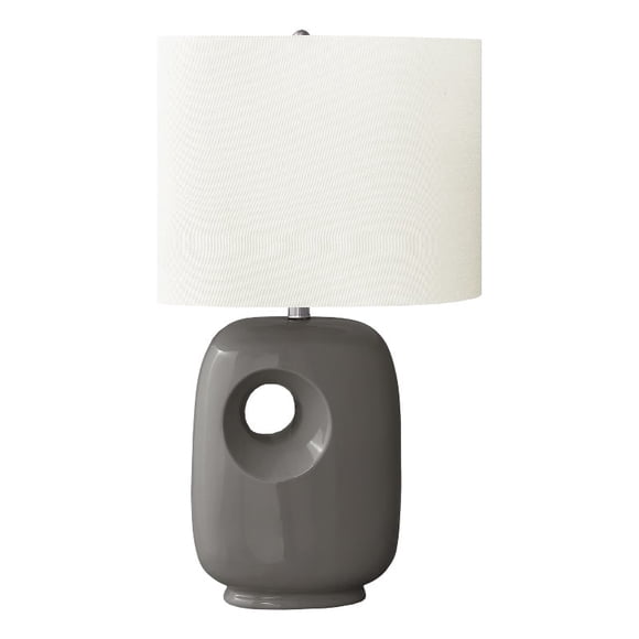 Lighting - 26"h - Table Lamp - Dark gray Ceramic - Ivory/Cream Shade