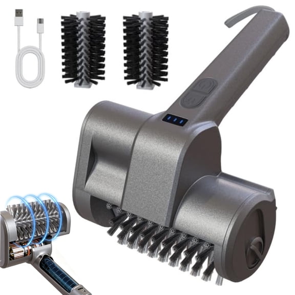 Electric Grill Brush,Cordless Rechargeable Rotating Grill Cleaning Tool for Barbecue Grates, 2 Brush Heads,Outdoor Grill Cleaning Tool for Home, Patio, Camping