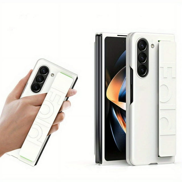 For Samsung Z Fold4 Mobile Phone Case Elastic Wrist Strap One Flap Folding Screen PC Case