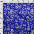thumbnail image 3 of oneOone Cotton Poplin Twill Lapis Blue Fabric Asian Japanese Pattern Sewing Material Print Fabric By The Yard 56 Inch Wide, 3 of 4