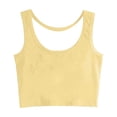thumbnail image 5 of Bibifish Womens Tank Tops Scoop Neck Wide Strap Cropped Loose Fit Camisoles Summer Breathable Sleeveless Shirts, 5 of 5