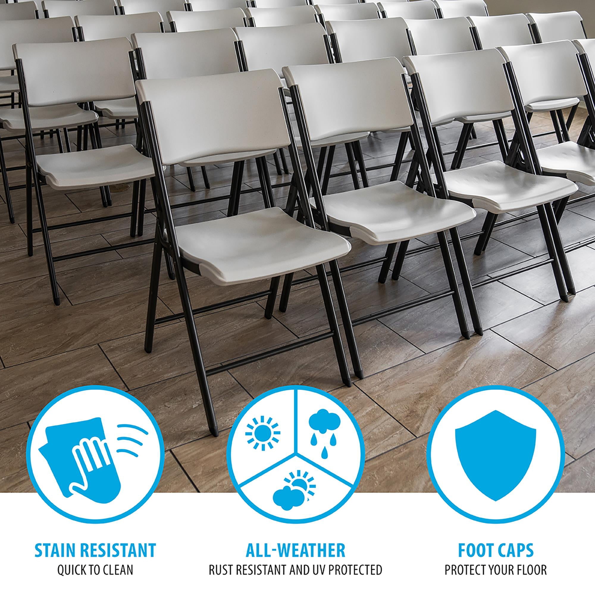 Lifetime A-Frame Folding Chair, Almond (Set of 4)-81171