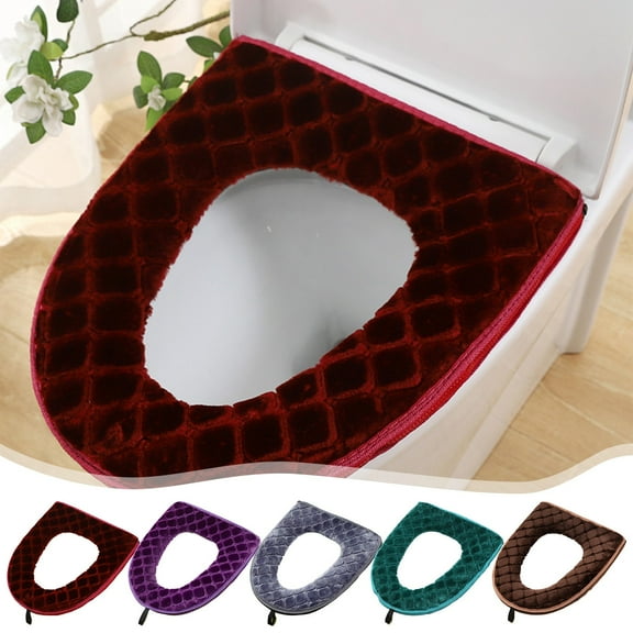 WKSCLPAI Winter Household Toilet Seat Cushion Furry Toilet Seat Cover Thickened Toilet Seat Washable Toilet Seat Washers Green Seat Covers