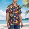 thumbnail image 3 of Pofeuu Rock Music Print Hawaiian Shirt for Men Sleeves Casual Button Down Summer Beach Dress Shirts T-Shirts,Medium, 3 of 7
